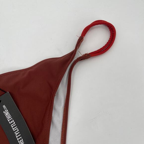 PRETTYLITTLETHING Bikini Bottoms Size 6 NWT Color Block Double Strap Tanga - Picture 7 of 10